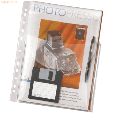 10 x Veloflex Jumbo-Prospekthülle A4 PP glänzend 0,2mm transparent von Veloflex