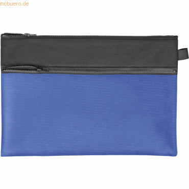 5 x Veloflex Reißverschlusstasche Velobag Combi A4 Stoff schwarz/blau von Veloflex