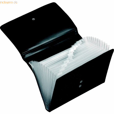 Veloflex Fächertasche mit 12 Registerfächer und Magnetverschluss schwa von Veloflex