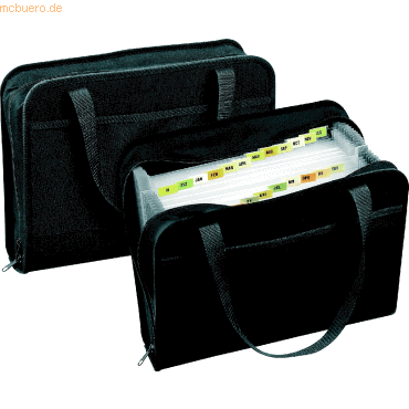 Veloflex Fächertasche mit 24 Registerfächer und Taben schwarz von Veloflex