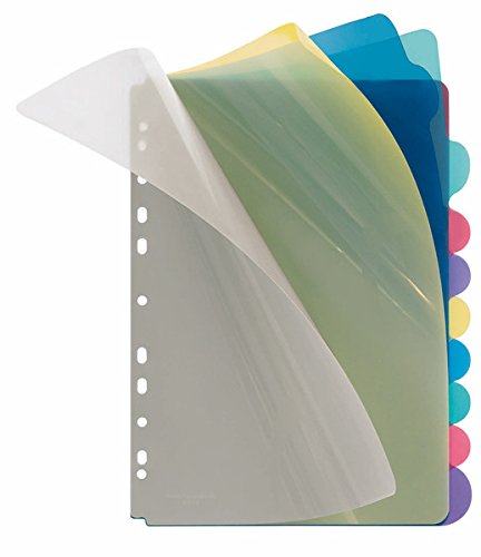 Veloflex Register A4, PP-Folie, Euro-Lochung, blanko Taben, 5 farbig transparent (10er Pack, 10-teilig) von Veloflex