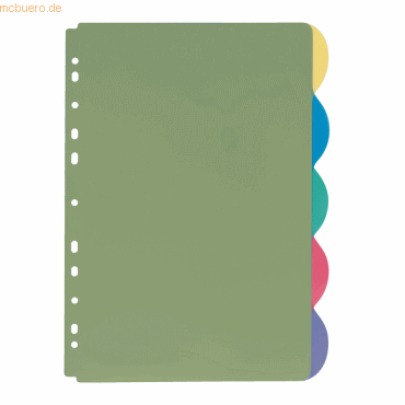25 x Veloflex Register A4 PP 5-teilig farbig-transparent 25 x Veloflex Register A4 PP 5-teilig farbig-transparent von Veloflex
