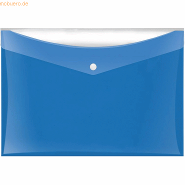 6 x Veloflex Sammeltaschen A4 blau mit zusätzlicher Tasche von Veloflex