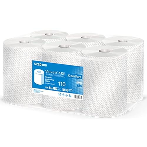 Zellstoff-Papierhandtuchrolle VELVET Professional Maxi, 2-lagig, 478 Blatt, 6Stk., weiß Zellstoff-Papierhandtuchrolle VELVET Professional Maxi, 2-lagig, 478 Blatt, 6Stk., weiß von Velvet