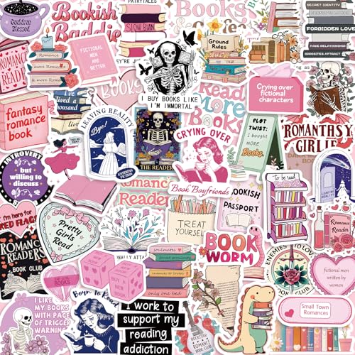 200 StüCk Buchaufkleber FüR Kindle, Romantische Leseraufkleber, Holographische Vinylaufkleber FüR Laptops, Sticker Book, Wasserflaschen, TagebüCher, Scrapbooks, Wasserdicht von VelvetGlow