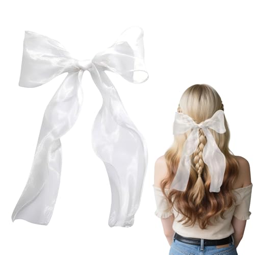 VelvetGlow Braut Haar Schleife Clip Schleier, Organza TüLl Schleife, Hochzeit Kopfbedeckung FüR Frauen Und MäDchen, Junggesellenabschied Und Brautjungfern Gunst von VelvetGlow