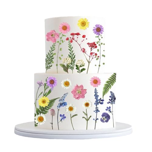 Wildflower, TortenaufsäTze Mit Gepressten Blumen FüR Geburtstag, Braut, Babyparty Und Hochzeitsdekoration, Elegantes Baby In Bloom Party-Dekorationsset, Tortendeko Konfirmation von VelvetGlow