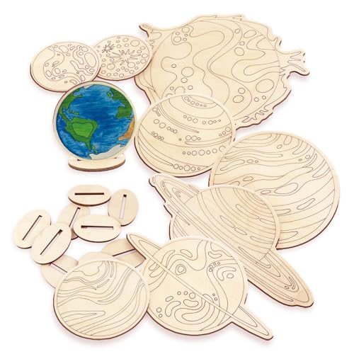 Vemkel Planeten Bastelset Für Kinder 3 Jahre, Lernspiele ab 3 Jahre, DIY Modellbausatz aus Holz, Vorschule Spiele, Weltraum Holzbausatz — Sonnensystem Modell, 9 st Vemkel Planeten Bastelset Für Kinder 3 Jahre, Lernspiele ab 3 Jahre, DIY Modellbausatz aus Holz, Vorschule Spiele, Weltraum Holzbausatz — Sonnensystem Modell, 9 st von Vemkel