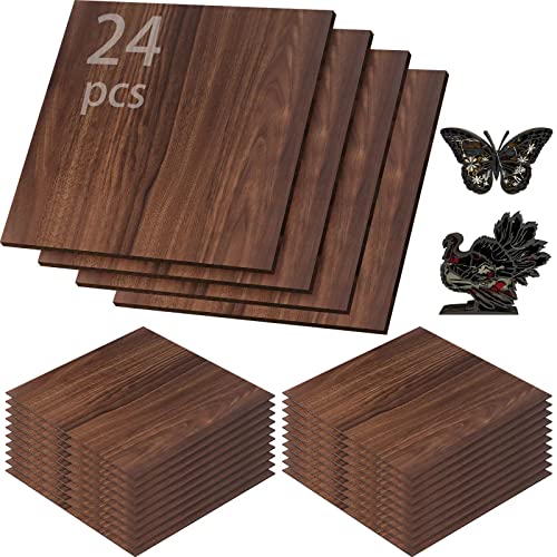 Vemkyrio Unlackiertes Walnussholz-Sperrholz, 3 mm x 30,5 x 30,5 cm, unlackiertes Nussbaum-Sperrholz für Laserschneiden und Gravieren, CNC-Schneiden, Schul-DIY-Projekte, 24 Stück von Vemkyrio