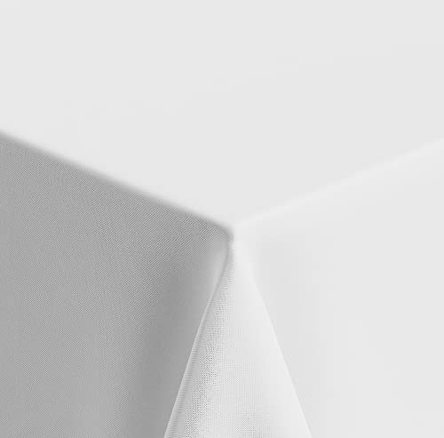 Venilia Tischdecke Uni Weiß, Tischtuch, Tischwäsche, Tischdeko, bügelfrei, aus Polyester, oval, 1,5 x 2,5m, 59524 von Venilia