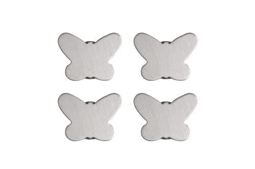 Venilia Tischtuchbeschwerer Schmetterling, Tisch-Clip, Tischtuchhalter, Tischdeckengewichte mit Magnet, 4Stk, Metall, Silber, 5 x 5,5 x 0,5 cm, 54204 von Venilia