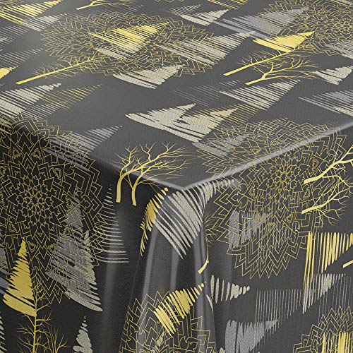 Venilia Tischdecke Golden trees, Tischtuch, Tischwäsche, Wachstuch, Weihnachten Tischdekoration, pflegeleicht wasserabweisend, PVC-Polyester, rechteckig, 1,4 x 2m, 55307 Venilia Tischdecke Golden trees, Tischtuch, Tischwäsche, Wachstuch, Weihnachten Tischdekoration, pflegeleicht wasserabweisend, PVC-Polyester, rechteckig, 1,4 x 2m, 55307 von Venilia