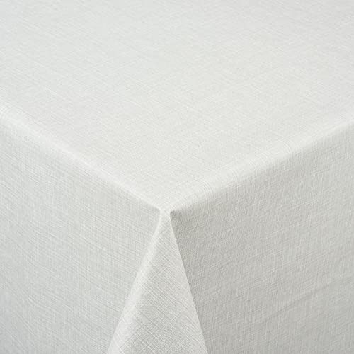 Venilia Tischdecke Véniline Linen hellgrau Rechteckig, strukturierte Wachstischdecke mit grafischem Design, Tischtuch, Tischwäsche, pflegeleicht, 1,4 X 2m, 55222 von Venilia