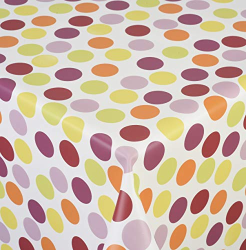 Venilia Tischdecke Mehrfarbig Tischtuch Tischwäsche Wachstuch pflegeleicht wasserabweisend Rund 140 x 140cm, PVC-Polyester von Venilia