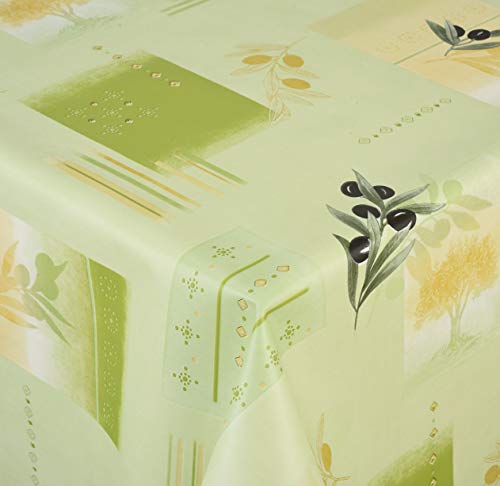 Venilia Tischdecke Olive grün Tischtuch Tischwäsche Wachstuch pflegeleicht wasserabweisend Rund 140cm, PVC-Polyester Venilia Tischdecke Olive grün Tischtuch Tischwäsche Wachstuch pflegeleicht wasserabweisend Rund 140cm, PVC-Polyester von Venilia