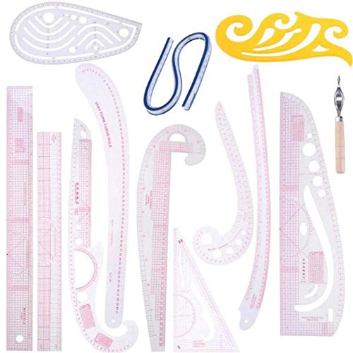 13-teiliges Nählineal, Schneidermaß-Set, klares Nähen, Zeichnen Lineal, Zollstock-Hülse, Arm Französisches Kurvenlineal-Set, Schneidlineale zum Nähen, Schneiden, DIY Nähwerkzeuge 13-teiliges Nählineal, Schneidermaß-Set, klares Nähen, Zeichnen Lineal, Zollstock-Hülse, Arm Französisches Kurvenlineal-Set, Schneidlineale zum Nähen, Schneiden, DIY Nähwerkzeuge von Valink