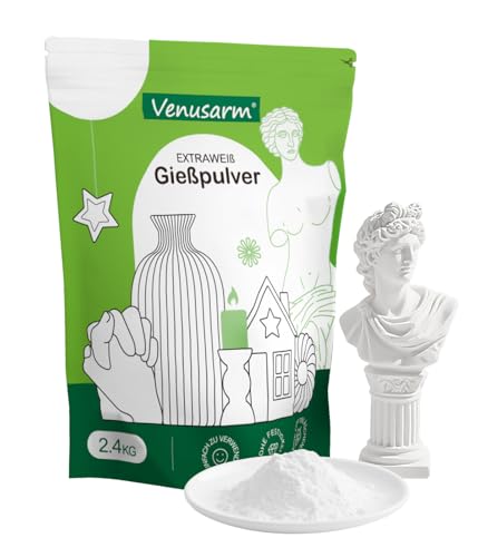 Venusarm Gießpulver 2,4kg, Gießpulver Weiß wie Neuschnee, Gips zum Gießen wie Spiegel Glatter, Beruhigende Härte Gießmasse für Detailgetreue Reliefs Gipsformen Kunst- und Bastelprojekte Venusarm Gießpulver 2,4kg, Gießpulver Weiß wie Neuschnee, Gips zum Gießen wie Spiegel Glatter, Beruhigende Härte Gießmasse für Detailgetreue Reliefs Gipsformen Kunst- und Bastelprojekte von Venusarm