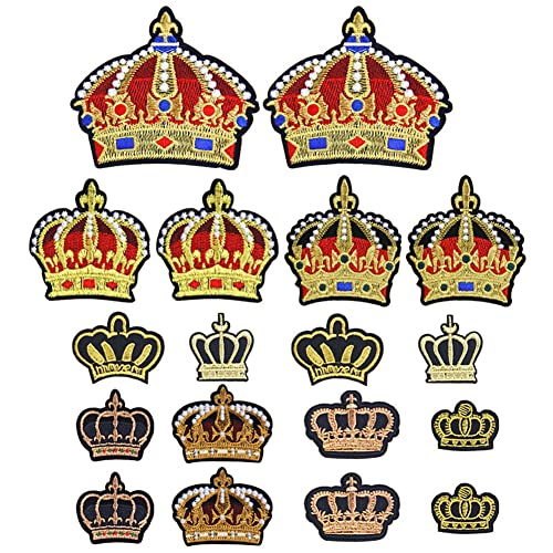 Aufbügler zum Aufbügeln mit Krone, 18 Stück, DIY-Kronen-Stickerei-Aufnäher, niedliche Aufnäher, dekorative Aufnäher für Jacken, Hüte Aufbügler zum Aufbügeln mit Krone, 18 Stück, DIY-Kronen-Stickerei-Aufnäher, niedliche Aufnäher, dekorative Aufnäher für Jacken, Hüte von Vepoty