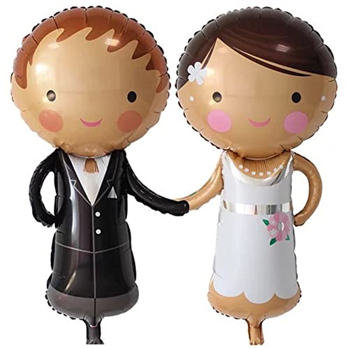 Hochzeitspaar-Luftballons, 2 Stück, Cartoon, romantische Braut, Bräutigam, Liebhaber, Luftballons, Wandhintergrund, Luftballons für Hochzeitsfeier Hochzeitspaar-Luftballons, 2 Stück, Cartoon, romantische Braut, Bräutigam, Liebhaber, Luftballons, Wandhintergrund, Luftballons für Hochzeitsfeier von Vepoty