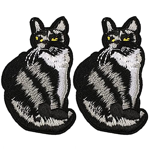 Punk Patch zum Aufbügeln, 2 Stück, Teufel, Katze, Stickerei, Stoff, Aufkleber zum Aufnähen, Emblem für Jacken, Hosen, Rucksäcke Punk Patch zum Aufbügeln, 2 Stück, Teufel, Katze, Stickerei, Stoff, Aufkleber zum Aufnähen, Emblem für Jacken, Hosen, Rucksäcke von Vepoty