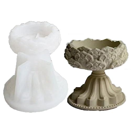 Silikon-Lotus-Kerzenständer-Form, Spiegel-Gips-Tropfform, handgefertigte Kerzenständer-Form, Gießform für Heimdekoration von Vepoty