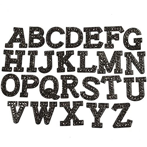 Strass-Buchstaben-Aufnäher zum Aufbügeln, 26 Stück, Bling A-Z, englische Buchstaben-Applikationen, zum Dekorieren, Reparieren von Aufnähern für Hüte, Taschen Strass-Buchstaben-Aufnäher zum Aufbügeln, 26 Stück, Bling A-Z, englische Buchstaben-Applikationen, zum Dekorieren, Reparieren von Aufnähern für Hüte, Taschen von Vepoty