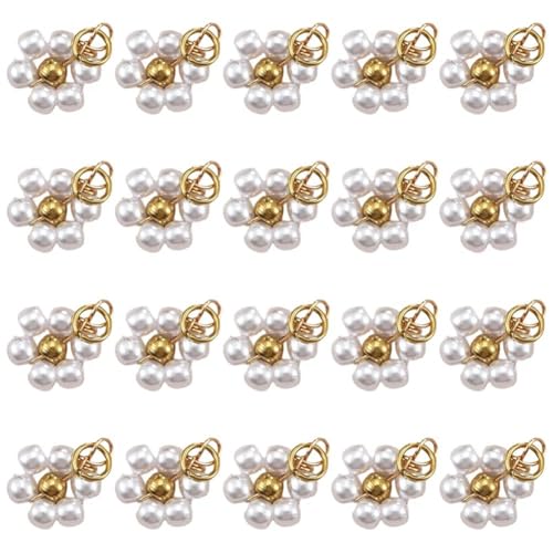 Vepoty 20 Stück Blumenperlen-Charms, Süße Blumenanhänger, Schmuckherstellung, Charms Für DIY, Handgefertigte Bastelarbeiten, Halsketten, Armbänder, Zubehör Vepoty 20 Stück Blumenperlen-Charms, Süße Blumenanhänger, Schmuckherstellung, Charms Für DIY, Handgefertigte Bastelarbeiten, Halsketten, Armbänder, Zubehör von Vepoty