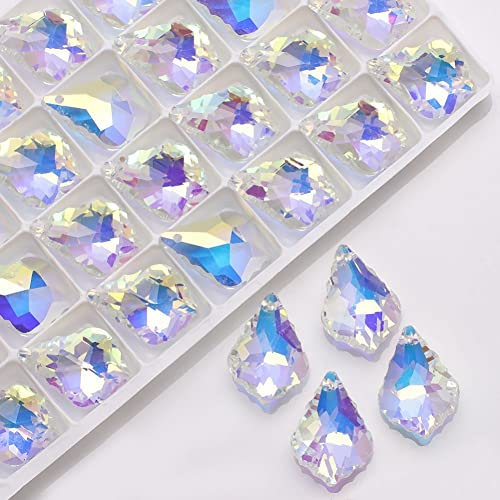 Vepoty Ab Color Crystal Lose Perlen 30 Stück Glasperlen zum Aufhängen von Anhängern für Ohrring-Halsketten-Armband-Schmuckherstellung von Vepoty