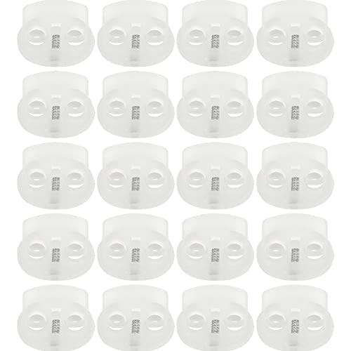 Vepoty Doppelloch-Kunststoff-Schnurschlösser, 20 Stück Endfeder, ovaler Verschluss, Knebelstopper, Schieber für Kordelzug, Schnürsenkel Vepoty Doppelloch-Kunststoff-Schnurschlösser, 20 Stück Endfeder, ovaler Verschluss, Knebelstopper, Schieber für Kordelzug, Schnürsenkel von Vepoty