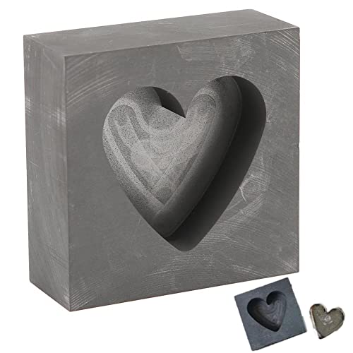 Vepoty Gussbarrenform Herzform Graphittiegelform Graphitform mit hoher Dichte Gold-Silber-Barrenform für Schmuckhandwerk von Vepoty