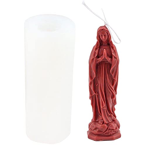 Vepoty Jungfrau Maria Kerzenform, handgefertigte DIY-Aromatherapie-Seifenform, leicht zu entformende Aromawachsform, Antihaft-Harzgussform von Vepoty