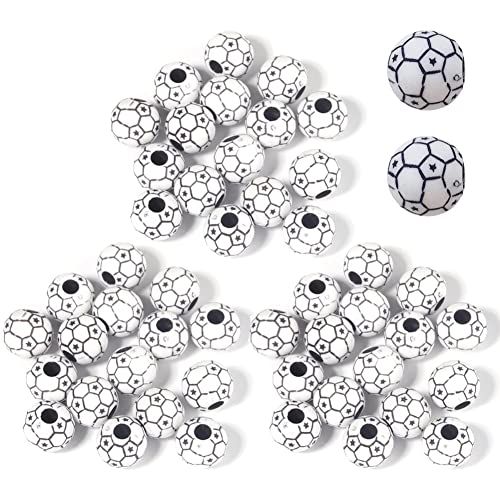 Vepoty Sport Ball Perlen 50 Stück Fußball Lose Perlen Acryl Zwischenperlen für DIY Handwerk Halskette Armband Schmuckherstellung Zubehör Vepoty Sport Ball Perlen 50 Stück Fußball Lose Perlen Acryl Zwischenperlen für DIY Handwerk Halskette Armband Schmuckherstellung Zubehör von Vepoty