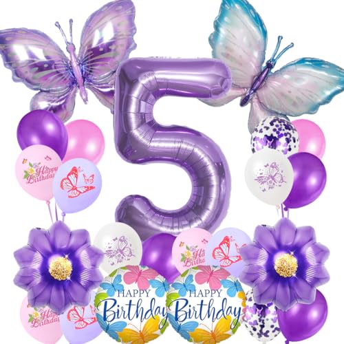 Schmetterling Ballon 5. Geburtstagsdeko Mädchen,Geburtstag Mädchen 5 Jahre,Luftballons Geburtstag Mädchen,Lila Schmetterling Folienballon,Geburtstagdeko Party Dekoration für Kinder Schmetterling Ballon 5. Geburtstagsdeko Mädchen,Geburtstag Mädchen 5 Jahre,Luftballons Geburtstag Mädchen,Lila Schmetterling Folienballon,Geburtstagdeko Party Dekoration für Kinder von VerLuky