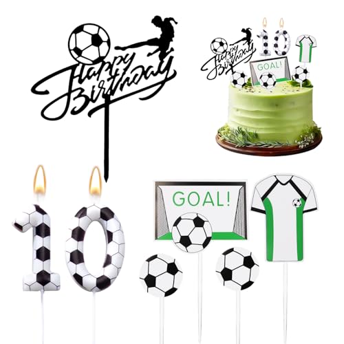 Geburtstagskerzen Zahlen 10,Fussball Deko Geburtstag Kinder,10 Geburtstag Junge,Kuchen Deko Fußball,Fussball Geburtstagdeko Geburtstagskerzen Zahlen 10,Fussball Deko Geburtstag Kinder,10 Geburtstag Junge,Kuchen Deko Fußball,Fussball Geburtstagdeko von VerLuky