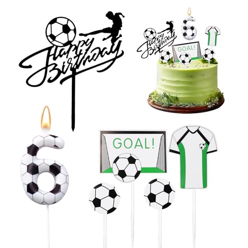 Geburtstagskerzen Zahlen 6,Fussball Deko Geburtstag Kinder,6 Geburtstag Junge,Kuchen Deko Fußball,Fussball Geburtstagdeko Geburtstagskerzen Zahlen 6,Fussball Deko Geburtstag Kinder,6 Geburtstag Junge,Kuchen Deko Fußball,Fussball Geburtstagdeko von VerLuky