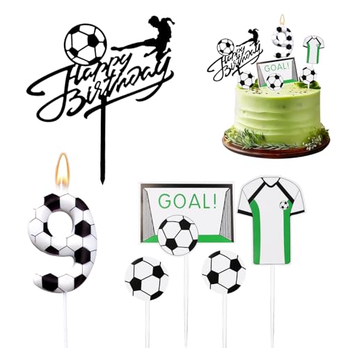 Geburtstagskerzen Zahlen 9,Fussball Deko Geburtstag Kinder,9 Geburtstag Junge,Kuchen Deko Fußball,Fussball Geburtstagdeko Geburtstagskerzen Zahlen 9,Fussball Deko Geburtstag Kinder,9 Geburtstag Junge,Kuchen Deko Fußball,Fussball Geburtstagdeko von VerLuky