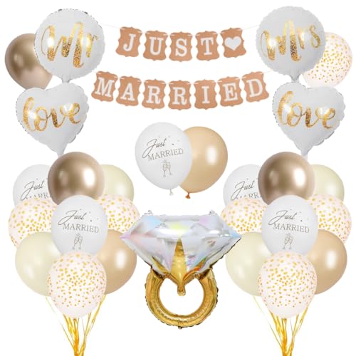 Just Married Deko Luftballons, Mr & Mrs Deko Hochzeit Luftballons von VerLuky