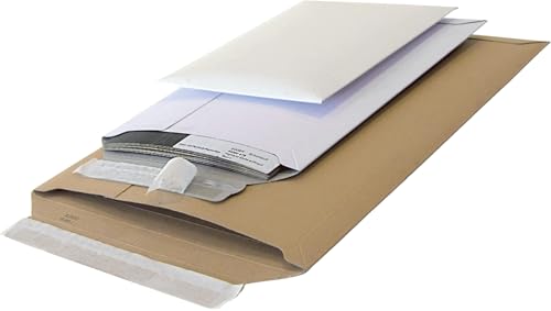 Versandtasche aus Vollpappe, C4, weiß, Abm (LxB): 249x353mm, Grammatur 450g/qm, 1000 Stück, VerPal von VerPal