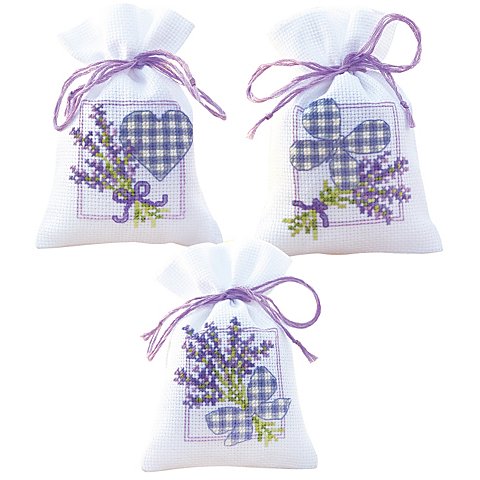 Geschenk- und Kräutersäckchen "Lavendelherzen", 3er-Set von Verachtert