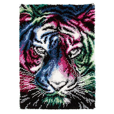 Knüpfteppich "Tiger Pop Art", 55 x 80 cm von Verachtert