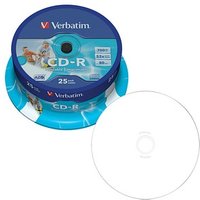 25 Verbatim CD-R 700 MB bedruckbar von Verbatim