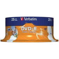 25 Verbatim DVD-R 4,7 GB bedruckbar von Verbatim