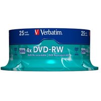 25 Verbatim DVD-RW 4,7 GB wiederbeschreibbar von Verbatim