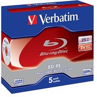 5 Verbatim Blu-ray BD-RE 25 GB wiederbeschreibbar von Verbatim