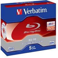 5 verbatim Blu-ray BD-RE 25 GB wiederbeschreibbar von Verbatim