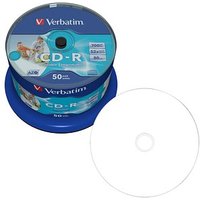 50 Verbatim CD-R 700 MB bedruckbar von Verbatim