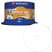 50 Verbatim DVD-R 4,7 GB bedruckbar von Verbatim