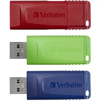 Verbatim USB-Sticks Slider rot, blau, grün 16 GB von Verbatim