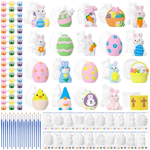 VercanMonth 20 Set Ostern DIY Malset Keramik zum Bemalen Ihrer eigenen Osterei Kaninchen Blumenkorb Küken Statuen unlackiert Gipsfiguren Pinsel Acrylfarben Taschen Partygeschenk für Kinder VercanMonth 20 Set Ostern DIY Malset Keramik zum Bemalen Ihrer eigenen Osterei Kaninchen Blumenkorb Küken Statuen unlackiert Gipsfiguren Pinsel Acrylfarben Taschen Partygeschenk für Kinder von VercanMonth