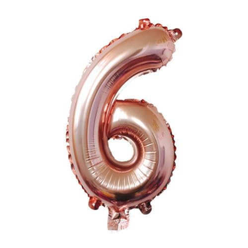 Deko-Ballon, rotgoldener großer Ballon für Jahrestag, Geburtstag, Party, Dekoration (Zahl 6) von Verdant Touch